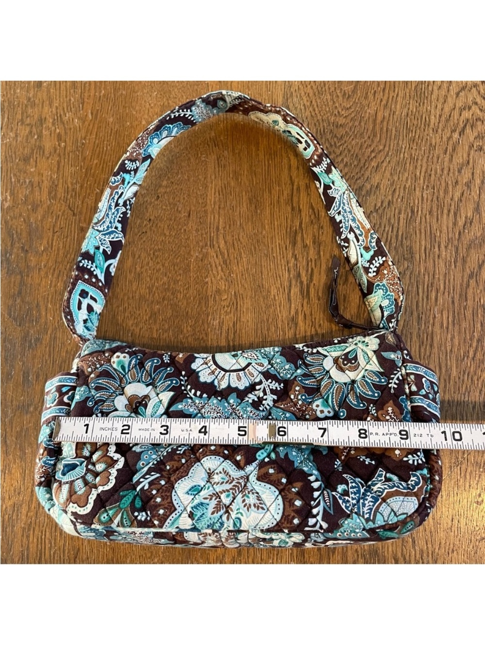 Vera Bradley Java Blue Maggie Purse Shoulder Handbag and Tri Fold Wallet Set - Picture 8 of 11
